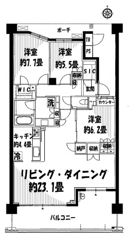 ドレッセ鷺沼プライムフォレストＢ-510　間取り図のコピー